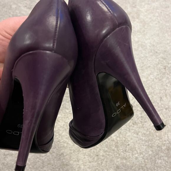 ALDO Purple Leather 4" Pump Heels Size 39 - Picture 9 of 14
